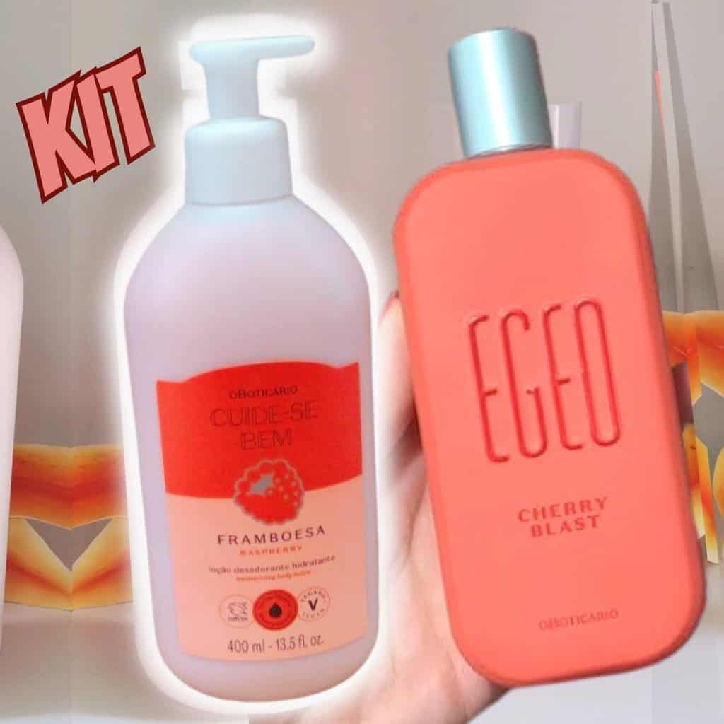 Combo Presente Dia dos Namorados Egeo Cherry Blast Desodorante Colônia 90ml + Loção Corporal Cuide-se Bem Framboesa 400ml