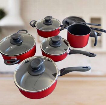 Conjunto De Panela 6 Pçs Teflon Antiaderente Tampas De Vidro - Remaza