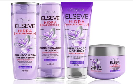 Elseve Haircare Kit L'Oréal Paris Elseve Hidra Hialurônico - Shampoo + Condicionador + Tratamento + Creme Noturno Color Transparente