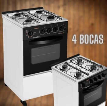 Fogão 4 Bocas Esmaltec Branco - Acendimento Automático Caribe