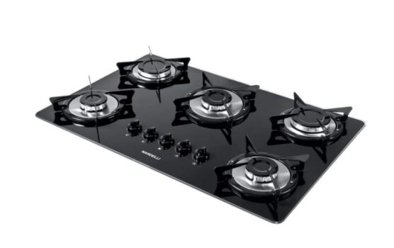 FOGAO DE MESA NARDELLI NV5 PRETO E-C INOX - Bivolt