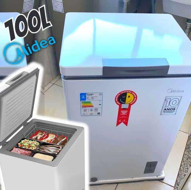 Freezer Industrial Horizontal 1 Porta Midea 100L 220V - CFA10B1