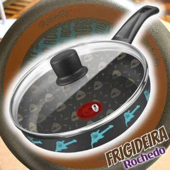 Frigideira Funda Rochedo Rock in Rio com Tampa - Base Limpa Fácil 24cm