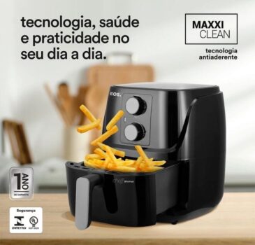 Fritadeira Sem Óleo Air Fryer EOS 3L Preta EAF30 110V