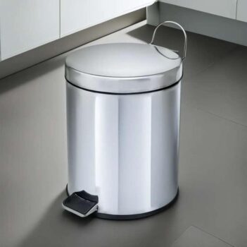 Lixeira aço inox de 5 litros com cesto removível Healer