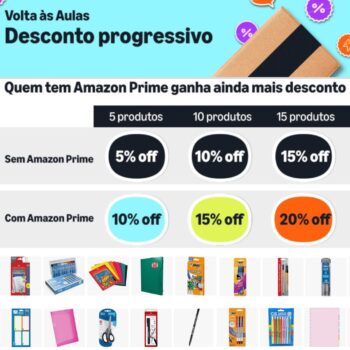 Material Escolar com Desconto Progressivo: até 20% off
