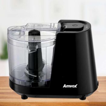 Mini Processador de Alimentos Amvox 100W Preto - APR1001 3 Funções