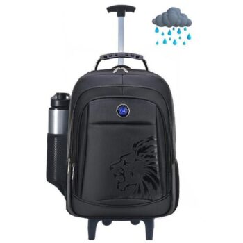 Mochila Juvenil Masculina De Rodinhas Escolar Reforçada Leão - Bezzter