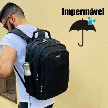 Mochila Reforçada Executiva Preta Masculino/Feminino - Bezzter