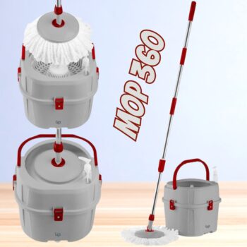 Mop 360 Balde 3 em 1 de 15L Dispenser de Sabão, Centrífuga e 1 Refil Up Home - UD262