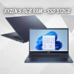 Notebook Acer Aspire 3 AMD Ryzen 5 8GB RAM - SSD 512GB Windows 11 15,6” A315-24P-R31Z