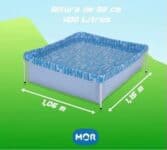 Piscina com Armação 400 Litros 106 x 115 x 33CM MOR