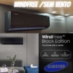 Samsung Ar-condicionado Split Inverter WindFree Black Edition Sem Vento 12.000 BTUs Frio AR12CVFCABTNAZ 220V