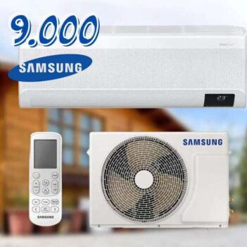 Samsung Ar-condicionado Split Inverter WindFree Connect Sem Vento 9.000 BTUs Frio AR09CVFAMWKNAZ 220V Kit