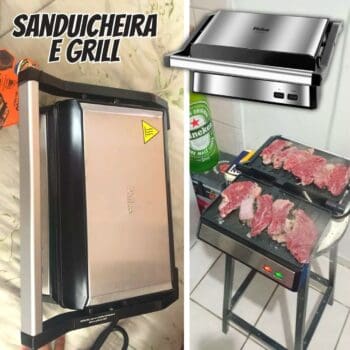 Sanduicheira E Grill Pgr21pi Maxx Clean 1000w Philco Cor Prateado 110V