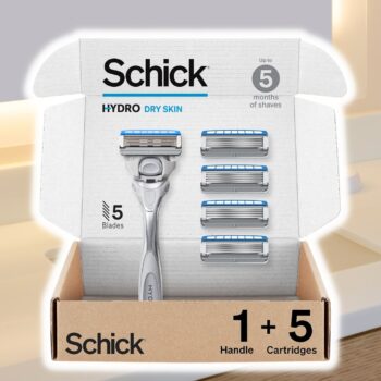 Schick Barbeador Hydro Dry Skin — Navalha para homens com pele seca com 5 lâminas (embalagem/cor pode variar)