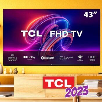 Smart TV LED 43" FHD TCL S5400A com Android TV, Wi-Fi, Bluetooth, Controle Remoto com Comando de Voz,  Assistente e Chromecast integrado