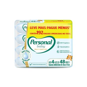 Toalha umedecida Personal Baby Puro Cuidado Promopack 192 unidades