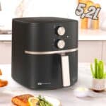 WAP Fritadeira Elétrica Air Fryer 5,2 Litros Temperatura Ajustável com Duplo Revestimento Antiaderente, Cesto e Grelha Removíveis 1500W AIRFRY Grand Family 127V