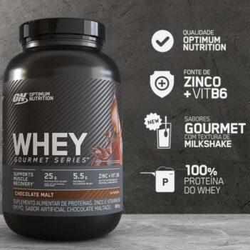 Whey Protein Gourmet 100% 900g Optimum Nutrition Sabor Chocolate