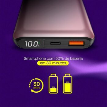 Carregador Portátil Power Bank Geonav, 10.000 MAh, Rosa Dourado - PB10K20WRG