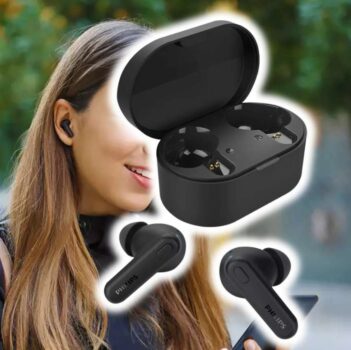 Fone De Ouvido Philips True Wireless Tat1108bk/00 color Preto