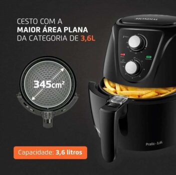 Fritadeira Elétrica Sem Óleo Air Fryer Mondial AF-36-FB 3,6L - Preta