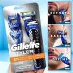 Gillette Styler Barbeador Eletrico 3 Em 1, Barbeia, Apara e Faz o cotorno da Barba, Barbeador Corporal, 1 Kit