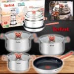 Jogo De Panelas 4 Peças Tefal Opti'space Inox Fundo Triplo