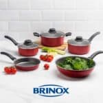 Jogo De Panelas Brinox Garlic Antiaderente 5 Peças Vermelho