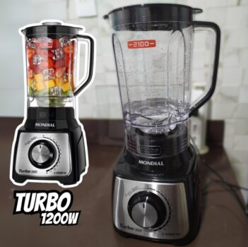 Liquidificador Turbo, Mondial, Preto/Inox, 1200W, 110V - L-1200 BI