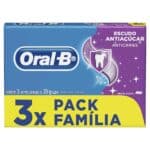 Oral-B Creme Dental Escudo Anti Açúcar Tradicional - 3 unidades de 70g cada