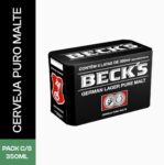 Pack Cerveja Becks Lata Sleek 350ml - 8 unidades