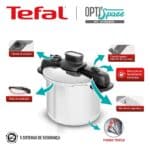 Panela De Pressão 7l Tefal Opti'space Inox Com Fundo Triplo