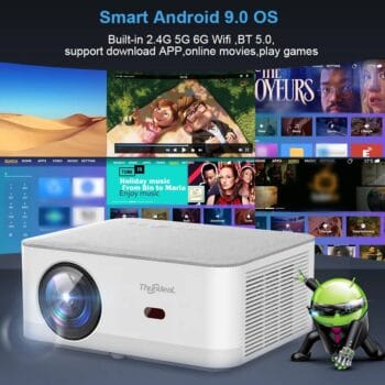 Projetor ThundeaL TD92 Pro, 1080P, Suporte 4K, 6500 Lumens, Android, 5G Wifi
