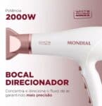 Secador De Cabelos Scn50 2000w Branco E Gold Rose Mondial 220v