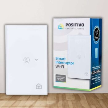 Smart Interruptor Wi-Fi Positivo Casa Inteligente, Configuração Livre de Frustração, 1 Módulo Touch, Branco - Compatível apenas com Alexa