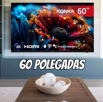 Smart TV Konka LED 60" UHD 4K, Design sem bordas, Google Assistant e Android TV com Bluetooth UDG60QR680LN