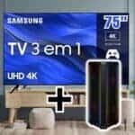 Smart Tv Samsung 75″ Uhd 4k 75cu7700 2023, Processador Crystal 4k, 75″ + Sound Tower Mx-st45b Preto