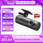 70mai-Dash Cam 3 com Controle de Voz Inglês, Carro DVR, APP M200, Visão Noturna HDR 1080P, Vigilância