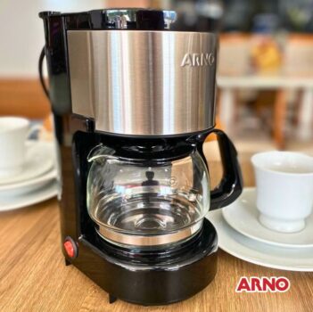 Cafeteira Elétrica Arno Perfectta Inox CFPI 12 Xícaras - Preta - 110V