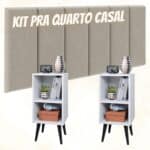 Conjunto Cabeceira Cama Casal 1,40 Com Mesa de cabeceira Quarto Luxo (5 cores)