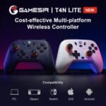 Controle Sem Fio Gamesir T4 Nova Lite -Analógicos Hall Effect