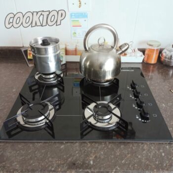 Cooktop 4 bocas Chamalux ultra chama Bivolt Trempe de Chapa Preto