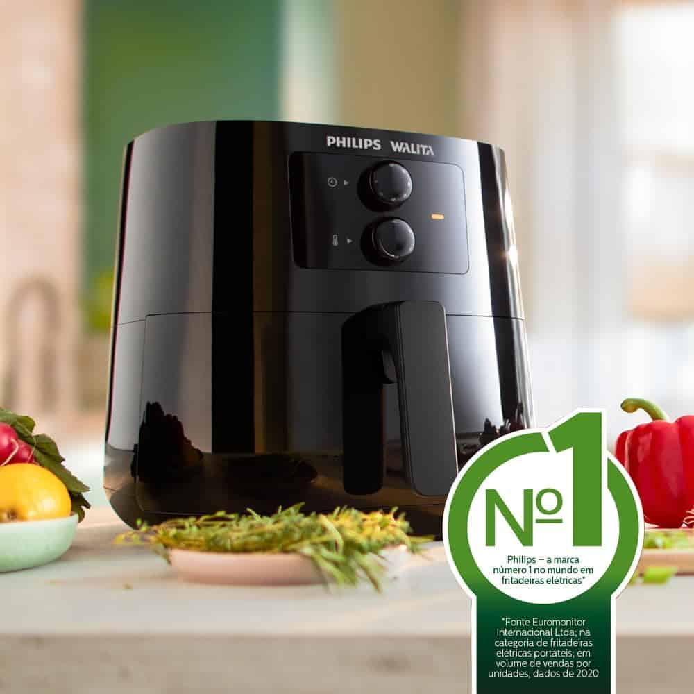 Fritadeira Airfryer Série 3000, Philips Walita, com 6.2L de capacidade, Preta, 2000W, 110v - HD9206/91