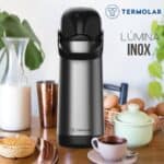 Garrafa Térmica 1 Litro Inox Pressão Lúmina Café Termolar Cor Ginger