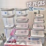 Kit Potes Herméticos Plásticos Cinza 12 Unidades Electrolux