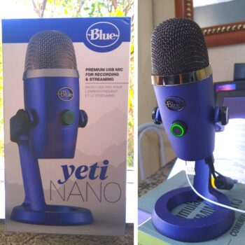 Microfone Condensador USB Blue Yeti Nano com Captação Cardióide e Omnidirecional, Conexão Plug and Play para Podcast, Gravação e Streaming em PC e Mac - Azul