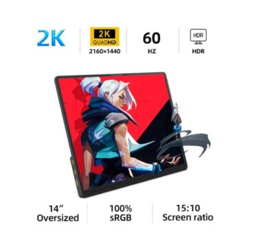 Monitor Portátil ZSUS 14" 2K 60Hz