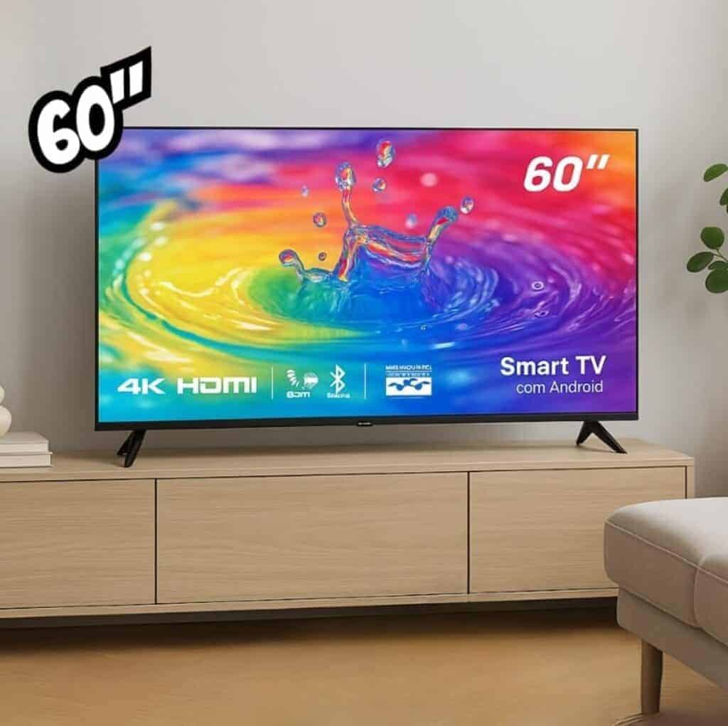 Smart TV HQ 60" UHD 4K, HDR Android 11, Sistema Ultrasound, Design Slim ...